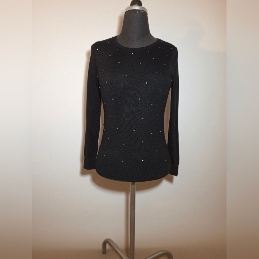 Ann Taylor Black Sweater with Stud Details